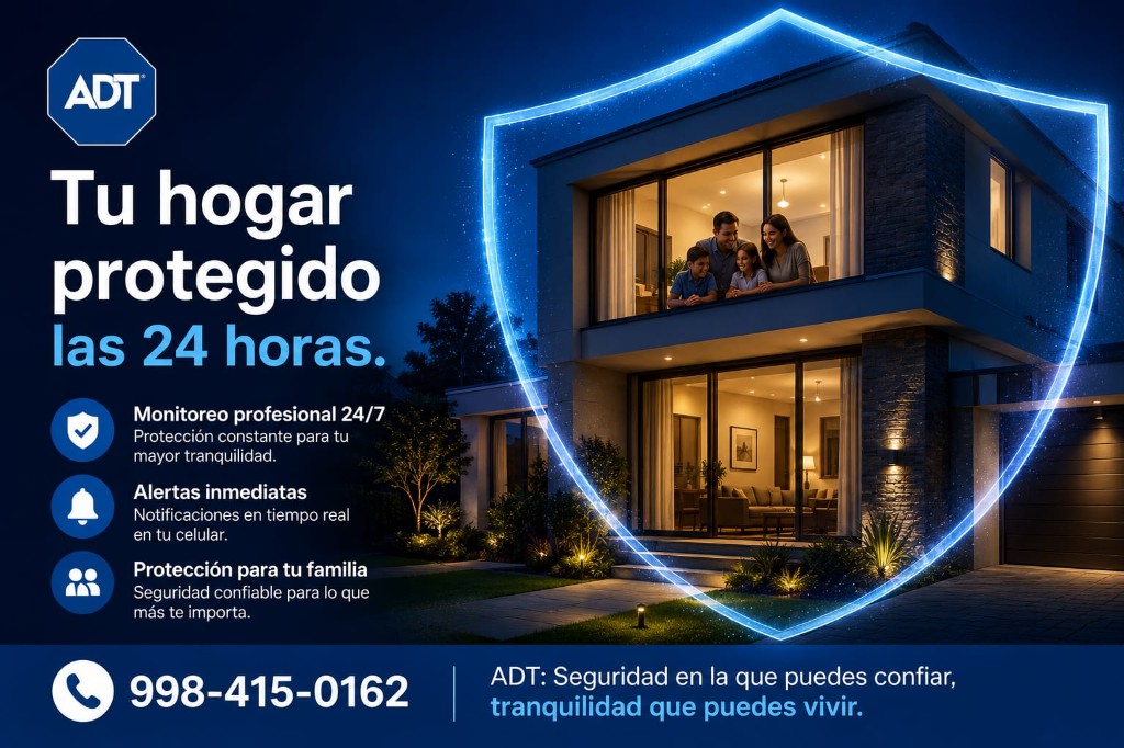 Familia protegida con ADT en Cancún